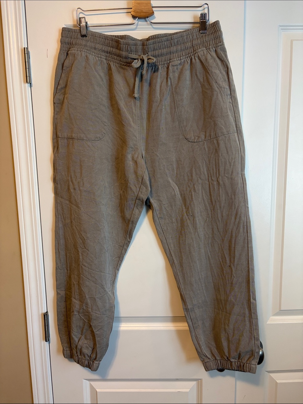Anthropologie Olive Green Drawstring Jogger light denim pants